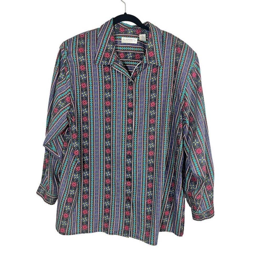 Retro Floral Western Shirt 18 Boho Striped Funky Classic Cowgirl 80s Aztec